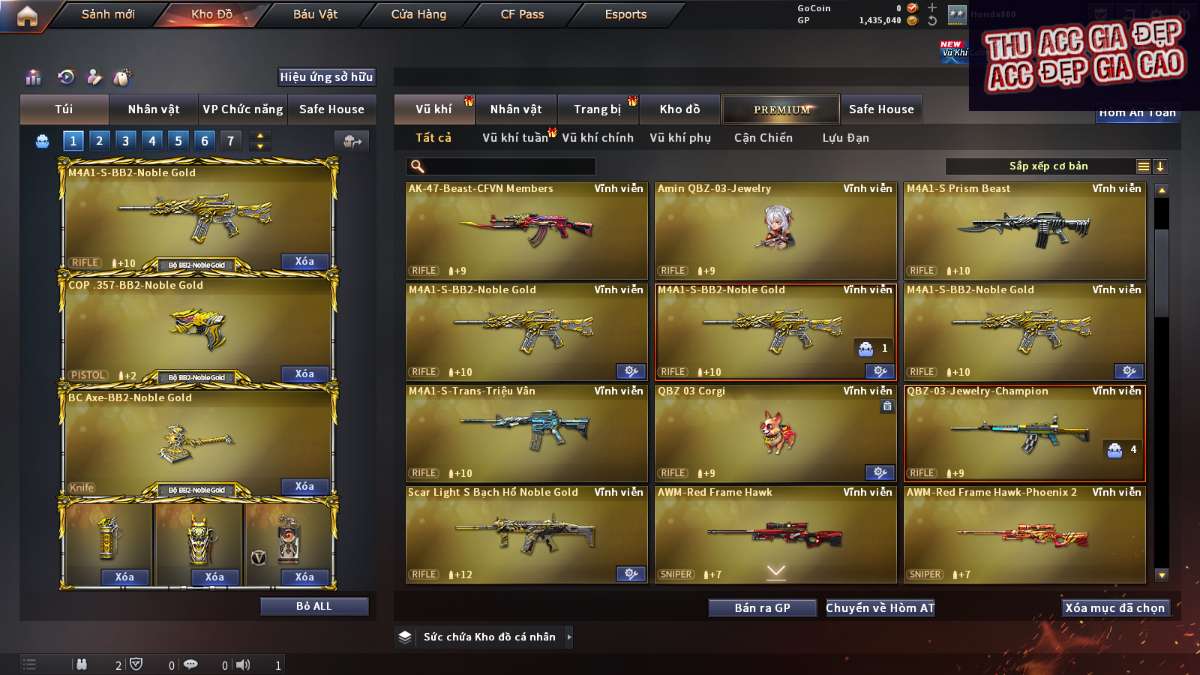 shop acc cf uy tin gia re